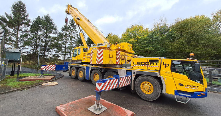 A giant 300 tonne crane will remove temporary machinery used while the upgrade was carried out Dollar Waste Water Treatment Works Upgrade