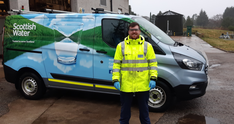 Ruairidh Steele was one of the local team working hard to maintain and restore waste water treatment after Storm Arwen tore through the north east of Scotland