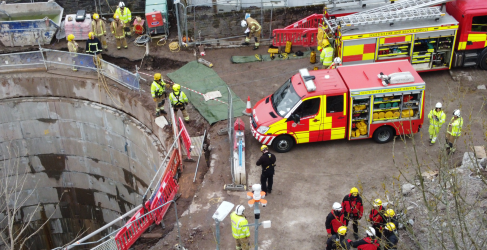 Scottish Fire & Rescue Service at new storm tank