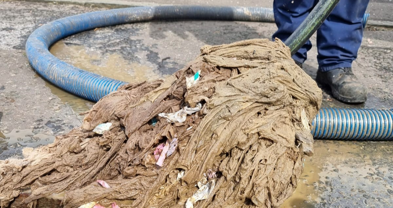 Pile of wipes removed from sewer system