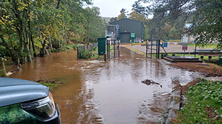 Extreme weather Event October 2023 Flooding in Ballater during Extreme weather of October 2023
