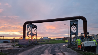 At over 5 metres high the pipe bridge allowed full road access for cars and HGVs Saltcoats Sewer Upgrade