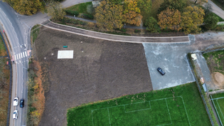 There is little to see above ground of the new storm outfall chamber Lord Ancrum Woods IUW