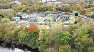 Aerial view of Hamilton Waste Water Treatment Works