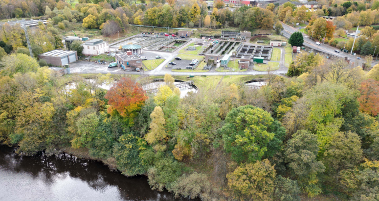 Aerial view of Hamilton Waste Water Treatment Works